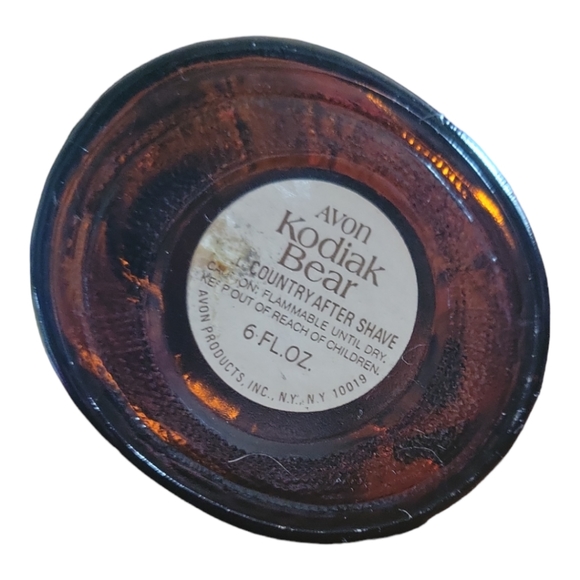 Vtg Avon Kodiak Bear Wild Country Aftershave 6 Oz Bottle Decanter Amber - Picture 7 of 7